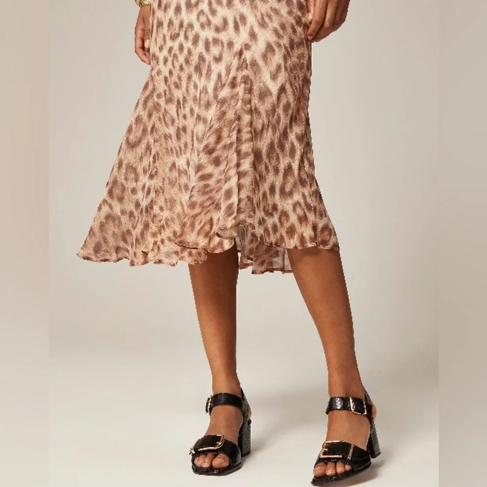J.Crew Gwyneth flounce-hem skirt in leopard print CM779
